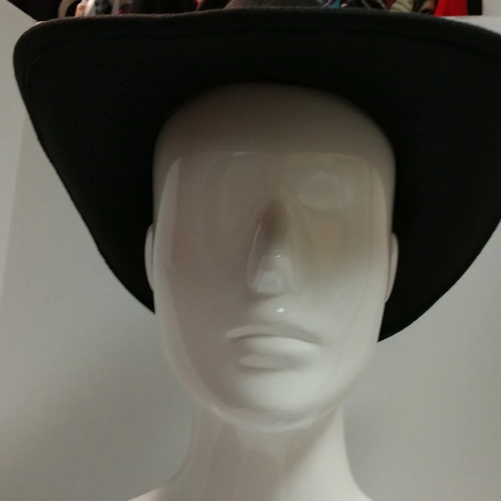 Unisex Black Western Cowboy Hat  Silver-tone Conch Faux Leather Strap - Picture 6 of 17